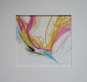 <b>#107 - Unframed Mixed Media Abstract – Matted Size 19” x 18” (3½” mat) - $350</b><br/>Image Size 12” x 11”<br/>Unframed<br/><br/>