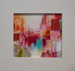 <b>#69 - Unframed Mixed Media Abstract – Matted Size 19” x 18” (3½” mat) - $350</b><br/>Image Size 12” x 11”<br/>Unframed<br/><br/>