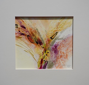 <b>#70 - Unframed Mixed Media Abstract – Matted Size 19” x 18” (3½” mat) - $350</b><br/>Image Size 12” x 11”<br/>Unframed<br/>Sold<br/>