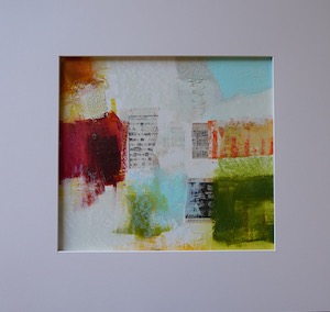 <b>#75 - Unframed Mixed Media Abstract – Matted Size 19” x 18” (3½” mat) - $350</b><br/>Image Size 12” x 11”<br/>Unframed<br/><br/>