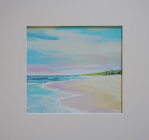<b>#77 - Unframed Pastel Seascape – Matted Size 19” x 18” (3½” mat) - $350</b><br/>Image Size 12” x 11”<br/>Unframed<br/><br/>