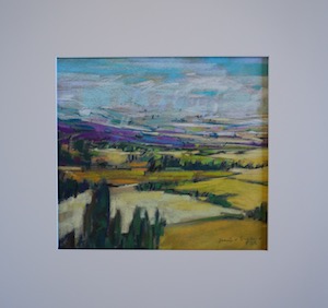 <b>#80 - Unframed Pastel Landscape – Matted Size 19” x 18” (3½” mat) - $350</b><br/>Image Size 12” x 11”<br/>Unframed<br/>Sold<br/>