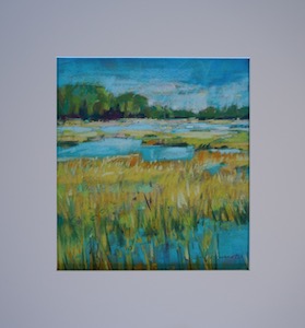 <b>#81 - Unframed Pastel Landscape – Matted Size 18” x 19” (3½” mat) - $350</b><br/>Image Size 11” x 12”<br/>Unframed<br/>Sold<br/>