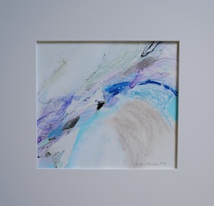 <b>#88 - Unframed Mixed Media Abstract – Matted Size 19” x 18” (3½” mat) - $350</b><br/>Image Size 12” x 11”<br/>Unframed<br/><br/>