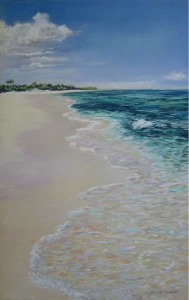 <b>Afternoon Stroll, Grand Cayman</b><br/>Image Size 10.75 x 17<br/>Framed Size 18.75 x 25<br/>Sold<br/>