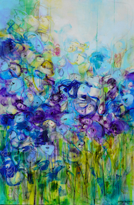 <b>Blue Garden 2 (Acrylic)</b><br/>Image Size 24 x 36<br/>Gallery Wrapped Canvas<br/>Sold<br/>