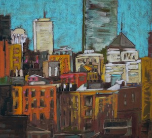 <b>City Late Afternoon Shadows 1</b><br/>Image Size 22 x 20<br/>Framed Size 33 x 31<br/><br/>