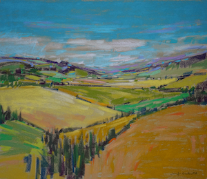 <b>Corn and Rolling Hills 3</b><br/>Image Size 20 x 18<br/>Framed Size 28 x 26<br/>Sold<br/>
