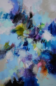 <b>Flow Blue with Magenta 2 (Acrylic)</b><br/>Image Size 24 x 36<br/>Gallery Wrapped Canvas<br/><br/>