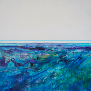 <b>Ocean with Horizon 1 (Acrylic)</b><br/>Image Size 36 x 36<br/>Gallery Wrapped Canvas<br/><br/>