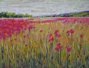 <b>Poppies, France 14</b><br/>Image Size 24 x 18<br/>Framed Size 32 x 26<br/>Sold<br/>