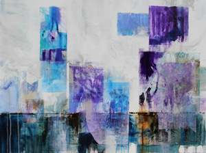 <b>Purple and Blue Series 4 (Acrylic)</b><br/>Image Size 40 x 30<br/>Gallery Wrapped Canvas<br/>Sold<br/>