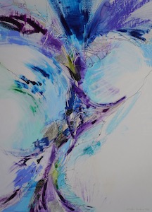 <b>Purple Flow with Blues</b><br/>Image Size 22 x 30<br/>Framed Size 33 x 41<br/><br/>