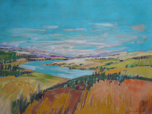 <b>River View 3</b><br/>Image Size 24 x 18<br/>Framed Size 32 x 26<br/>Sold<br/>