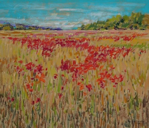 <b>Summers Day, Poppies England 2</b><br/>Image Size 20 x 18<br/>Framed Size 28 x 26<br/>Sold<br/>