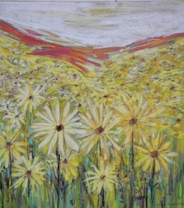 <b>Summer Sunflowers</b><br/>Image Size 20 x 22<br/>Framed Size 32 x 34<br/><br/>