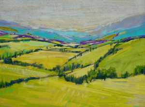 <b>View Across the Fields 1</b><br/>Image Size 24 x 18<br/>Framed Size 32 x 26<br/>Sold<br/>