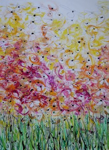 <b>Yellow and Magenta Flower Series 2</b><br/>Image Size 22 x 30<br/>Framed Size 33 x 41<br/><br/>