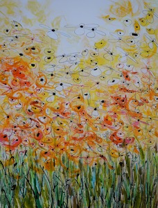 <b>Yellow and Orange Flower Series 3</b><br/>Image Size 22 x 30<br/>Framed Size 33 x 41<br/><br/>